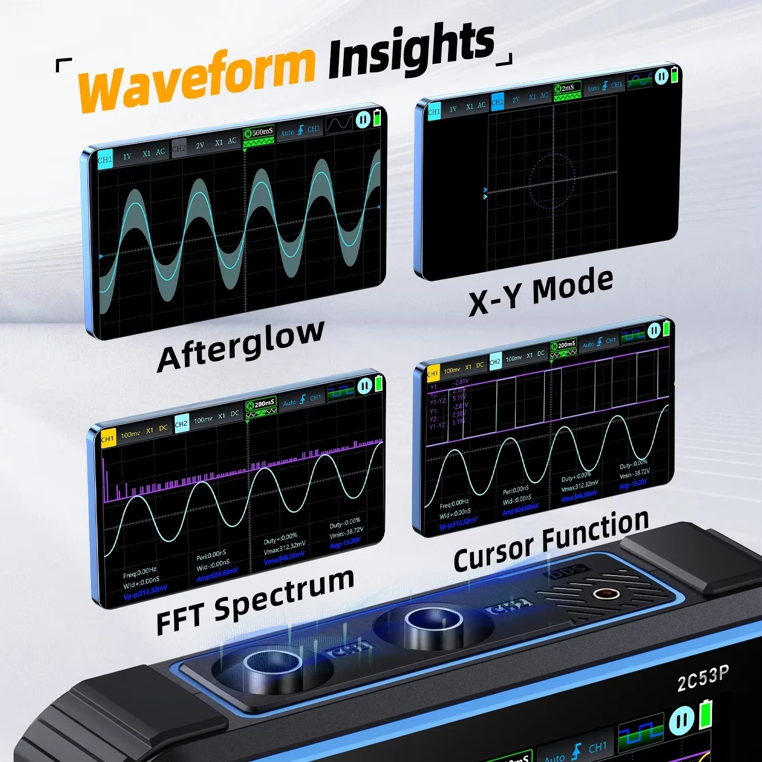FNIRSI 2C53P Touchscreen Digit - Signal Generator Spectrum Analyzer recensie en prijs